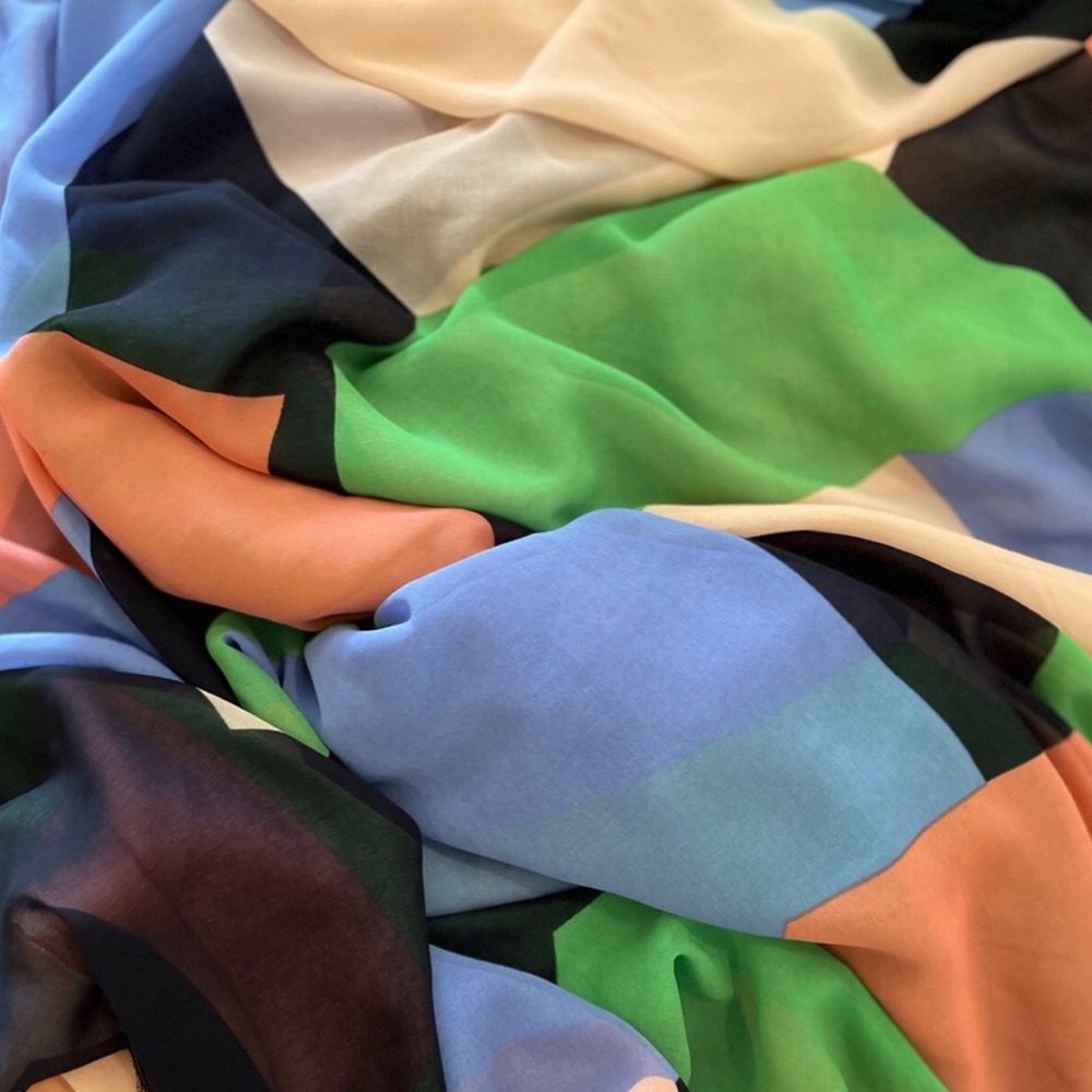 Colorful Geometric Pattern Multicolor Chiffon She… - image 4